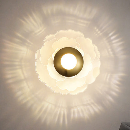 Light Pattern Round Iron Acrylic LED Wall Sconce Lamp