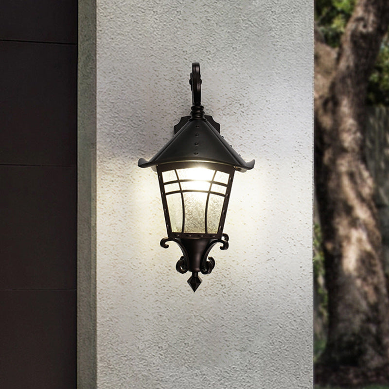 Waterproof Glass Cone Cylinder 1-Light Wall Sconce Lamp