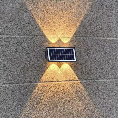 Solar Waterproof Rectangle ABS LED Outdoor Wall Sconce Lamp