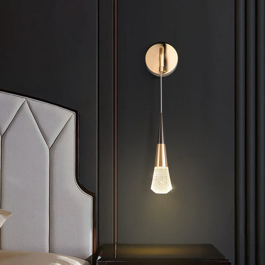 Light Aluminum Crystal Diamond Shape LED Wall Sconce Lamp