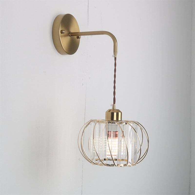 Adjustable Crystal Lantern Design 1-Light Wall Sconce Lamp