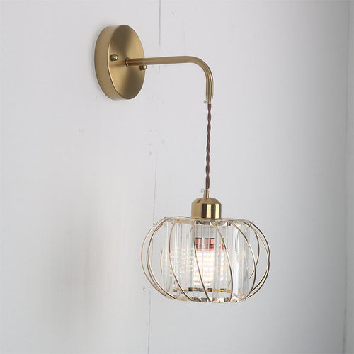 Adjustable Crystal Lantern Design 1-Light Wall Sconce Lamp