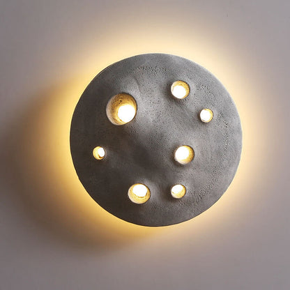Industrial Round Crater Resin Acrylic LED Wall Sconce Lamp
