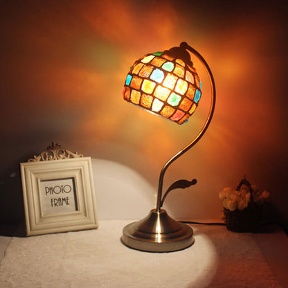 Vintage European Glass Table Lamp