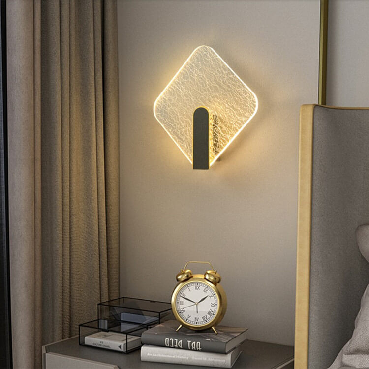 Simplicity Crackle Acrylic Round Shade LED Wall Sconce Lamp