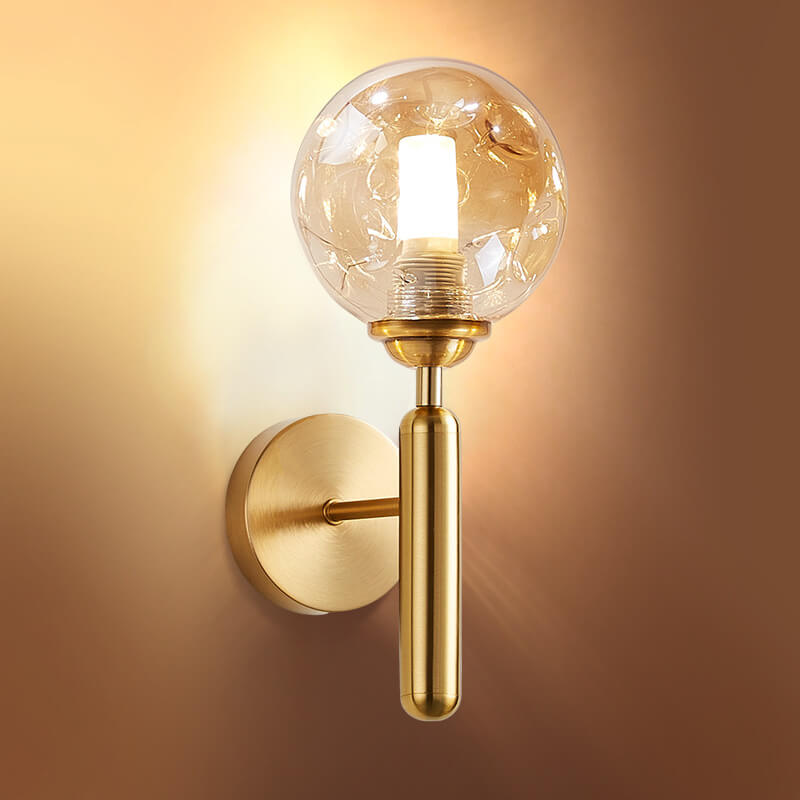 Simple Light Luxury Glass Sphere 1-Light Wall Sconce Lamp
