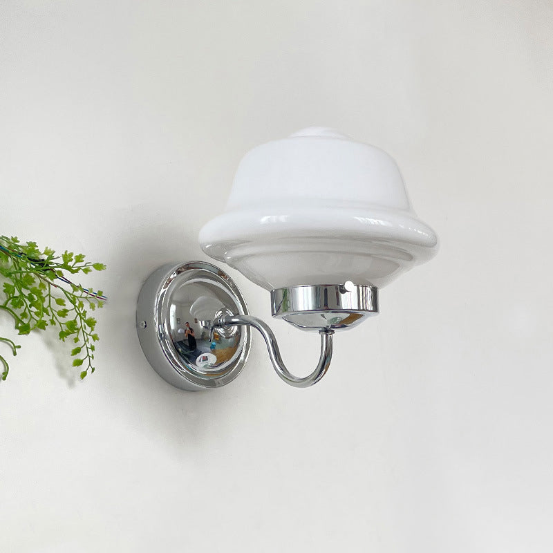 Retro Round Clouds Iron Glass 1-Light Wall Sconce Lamp