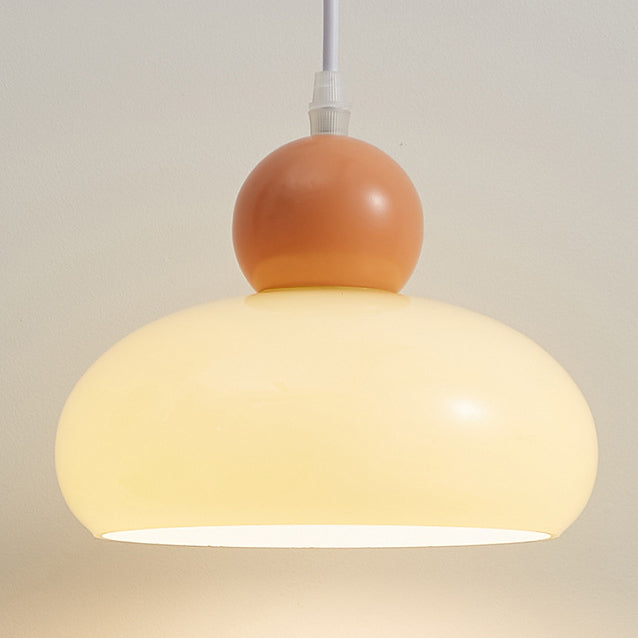 Cream Dome Round Iron Glass 1-Light Wall Sconce Lamp