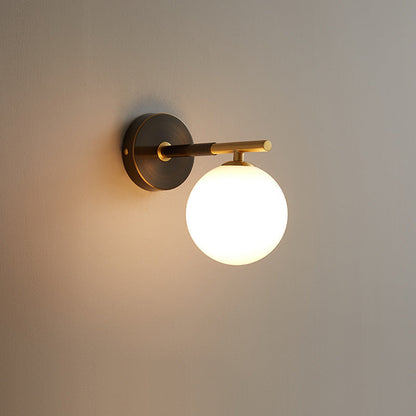 Light Luxury Round Ball Copper 1-Light Wall Sconce Lamp