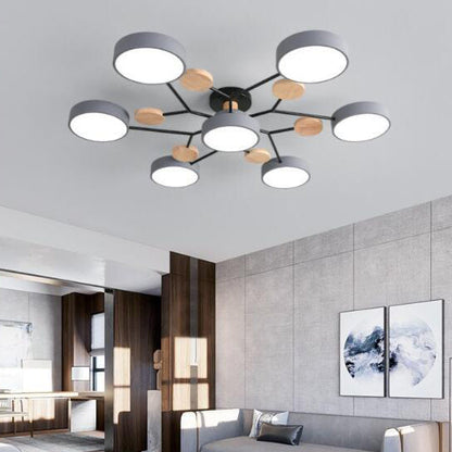 Scandinavian Round Molecule Branch Semi-Flush Light