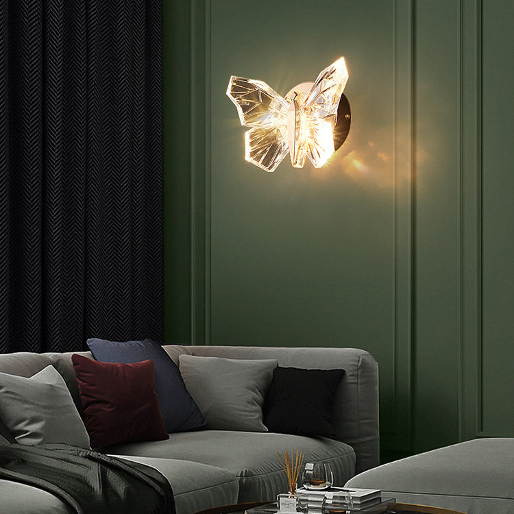 Butterfly Hardware Aluminum Acrylic LED Wall Sconce Lamp
