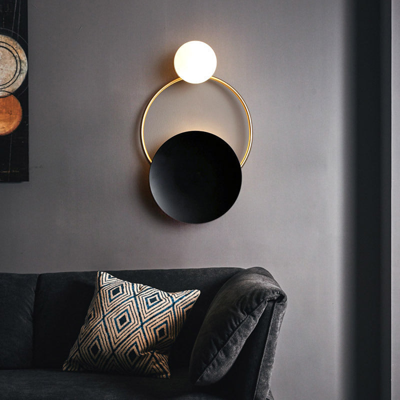 Nordic Iron Glass Round Ball 1-Light Wall Sconce Lamp