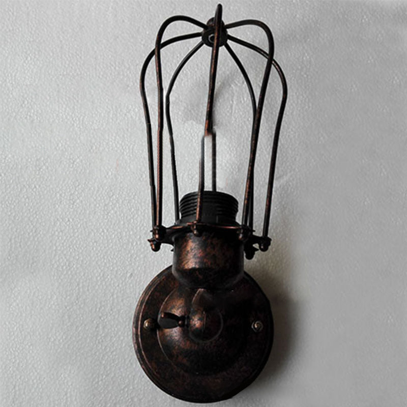 Industrial Iron Frame 1/2-Light Wall Sconce Lamp