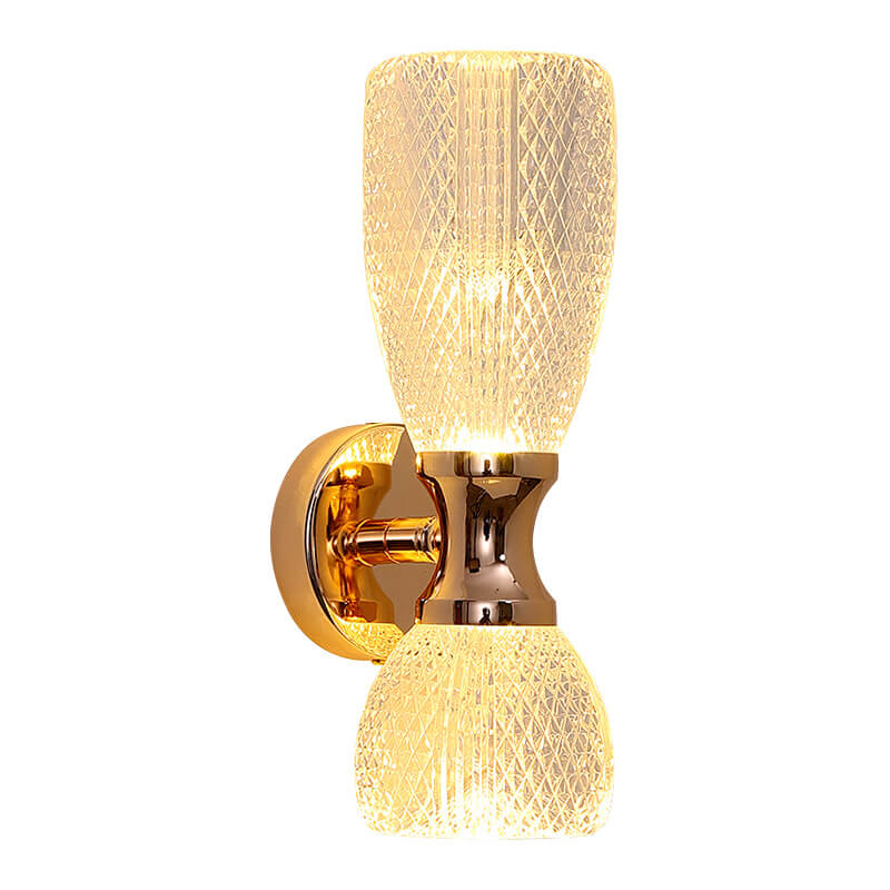 Luxury Column Acrylic Hardware 2-Light Wall Sconce Lamp
