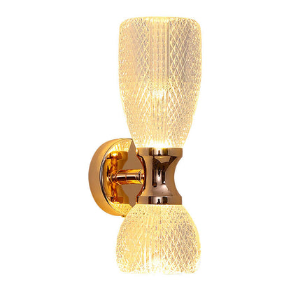 Luxury Column Acrylic Hardware 2-Light Wall Sconce Lamp