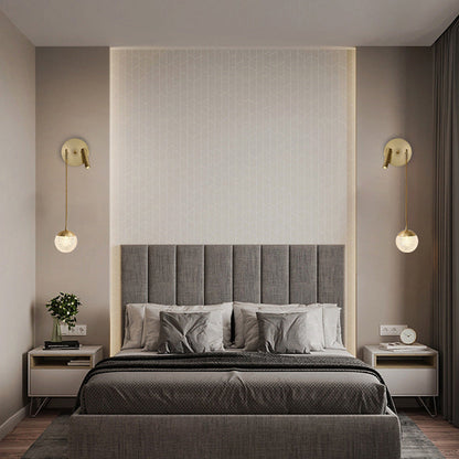 Iron Acrylic Ball Pendant 1-Light LED Wall Sconce Lamp