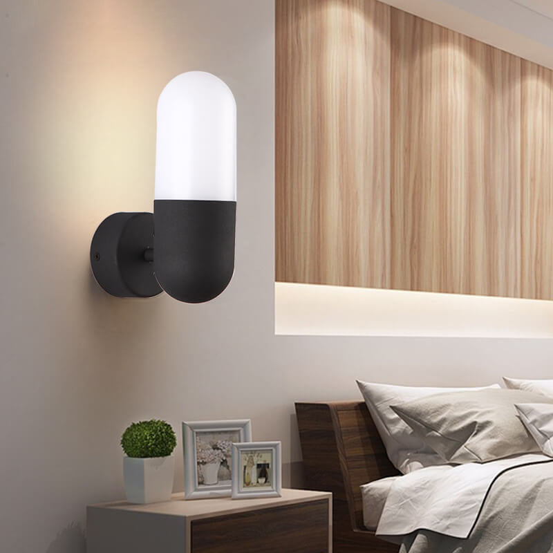 Round Column Aluminum Acrylic 1-Light Wall Sconce Lamp