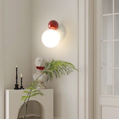 Round Sphere Iron Plastic 1-Light Wall Sconce Lamp