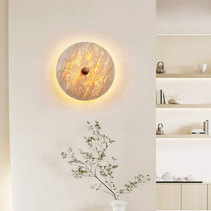 Creative Round Yellow Travertine LED Wall Sconce Lamp