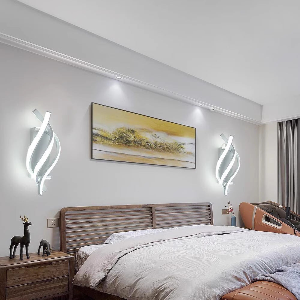 Spiral Line Aluminium Acrylic Silicone LED Wall Sconce Lamp