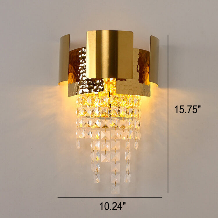 Luxury Crystal Tassel Gold 2/3 Light Wall Sconce Lamp