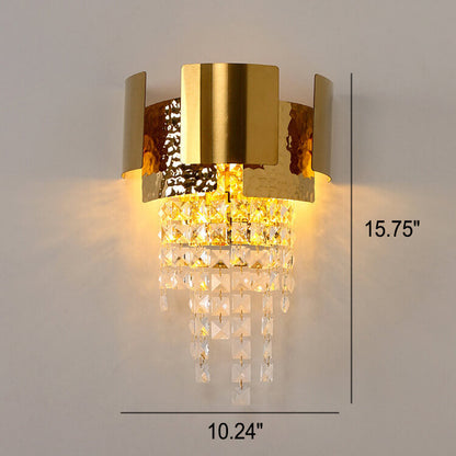 Luxury Crystal Tassel Gold 2/3 Light Wall Sconce Lamp