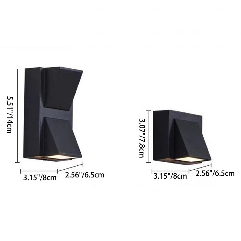 Simplicity Triangular Prism LED Outdoor Wall Sconce Lamp