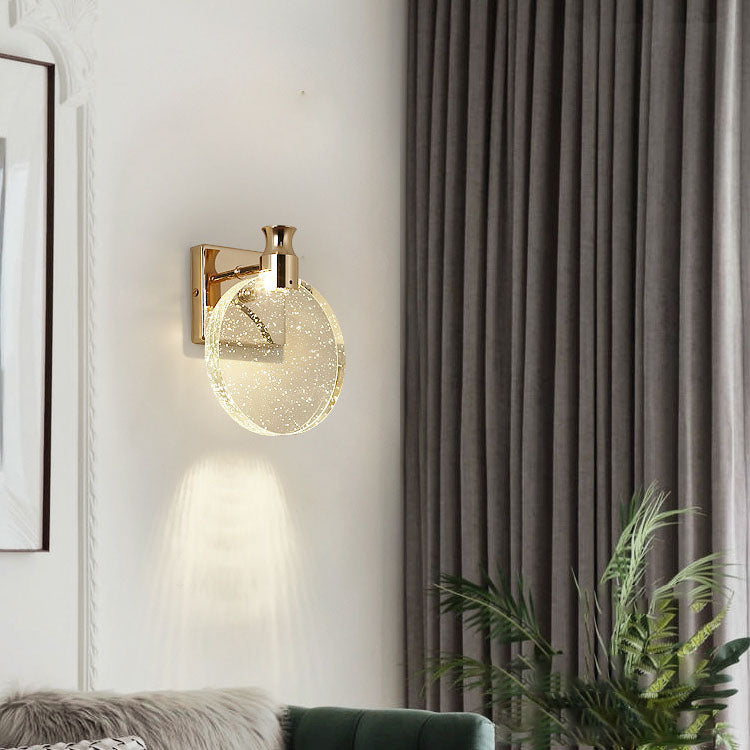 Round Bubble Crystal Aluminum Iron LED Wall Sconce Lamp