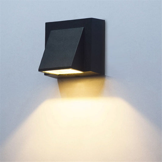 Geometric Square LED Outdoor Waterproof Wall Sconce Lamp
