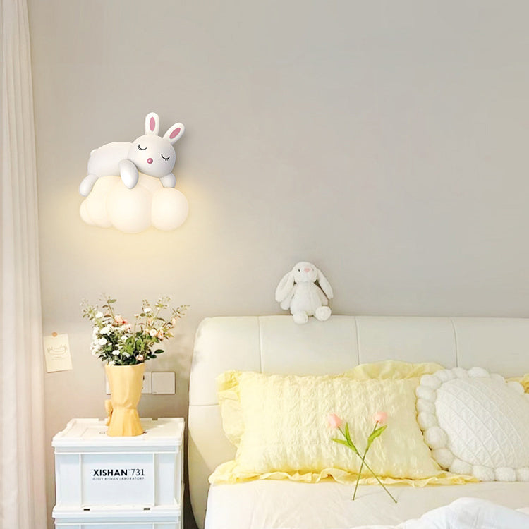 Nordic Kids Resin PE Bear Rabbit LED Wall Sconce Lamp