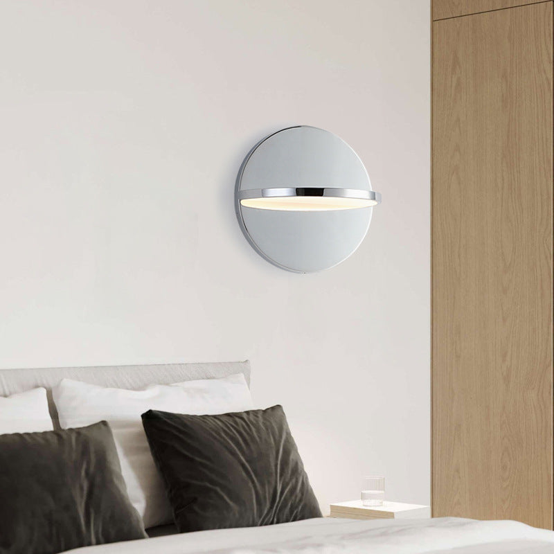Nordic Chrome Round Stainless Steel LED Wall Sconce Lamp