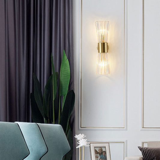 Ribbed Up And Down Luminous 2-Light Wall Sconce Lamp