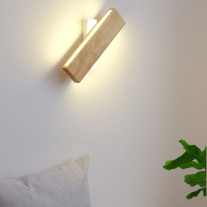 Japanese Minimalist Log Rectangular LED Wall Sconce
