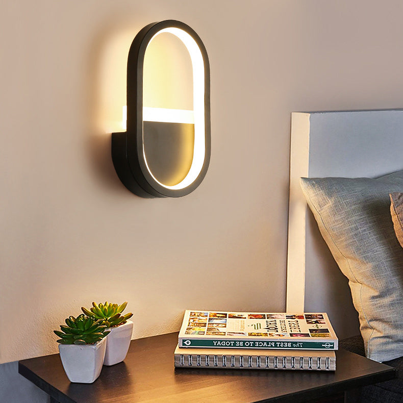 Iron Silicone Elliptical Circular Arc LED Wall Sconce Lamp