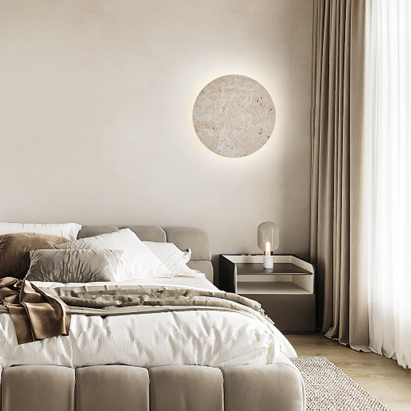 Japanese Acrylic Cave Stone Round LED Wall Sconce Lamp