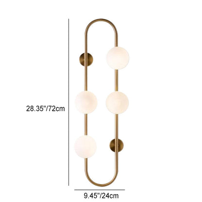 Scandinavian Ring Orb Iron Glass 4-Light Wall Sconce Lamp