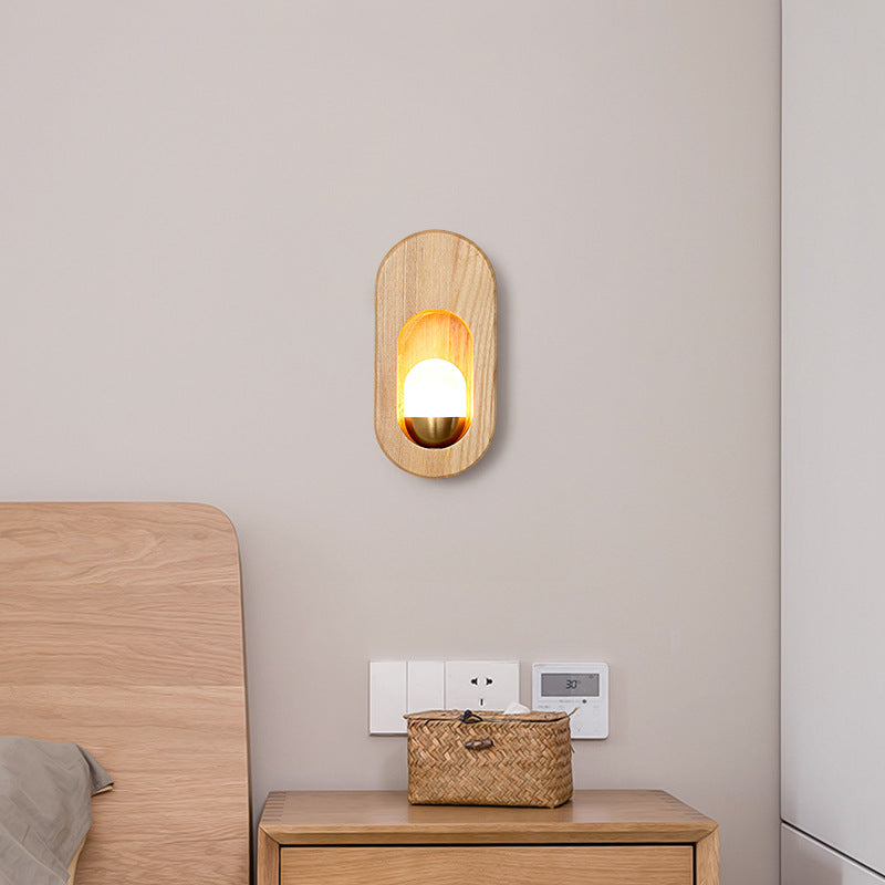Japanese Frame Acrylic Shade 1-Light Wall Sconce Lamp
