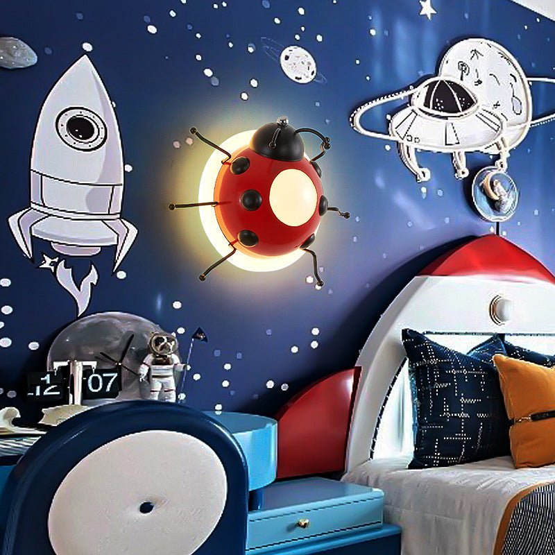 Creative Cartoon Beetle Acrylic LED Kids Wall Sconce Lamp