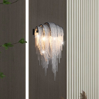 Iron Aluminum Tassel Chain 2/4 Light Wall Sconce Lamp