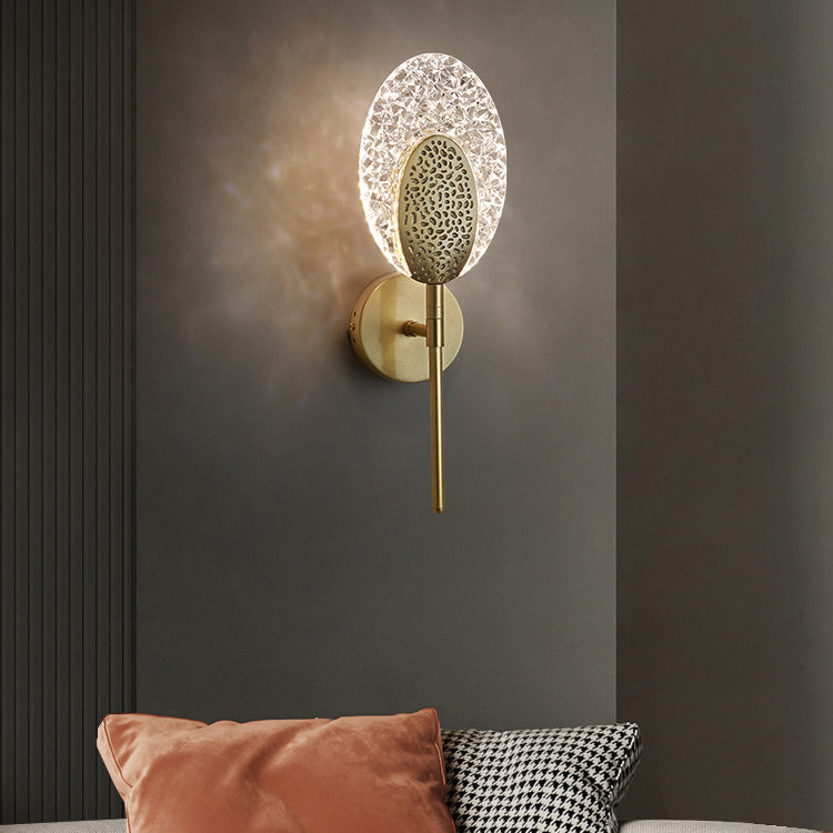 Oval Copper Acrylic Zinc Alloy LED Wall Sconce Lamp