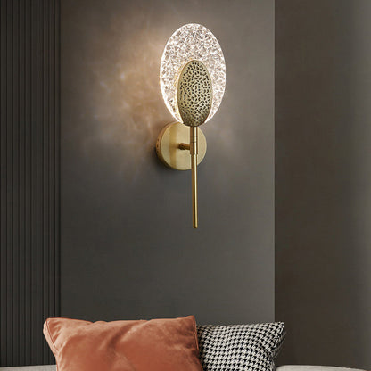 Oval Copper Acrylic Zinc Alloy LED Wall Sconce Lamp