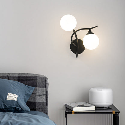 Simplicity Spherical Glass Shade 2-Light Wall Sconce Lamp
