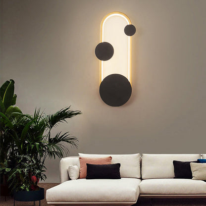 Iron Aluminum Round Elliptical LED Wall Sconce Lamp