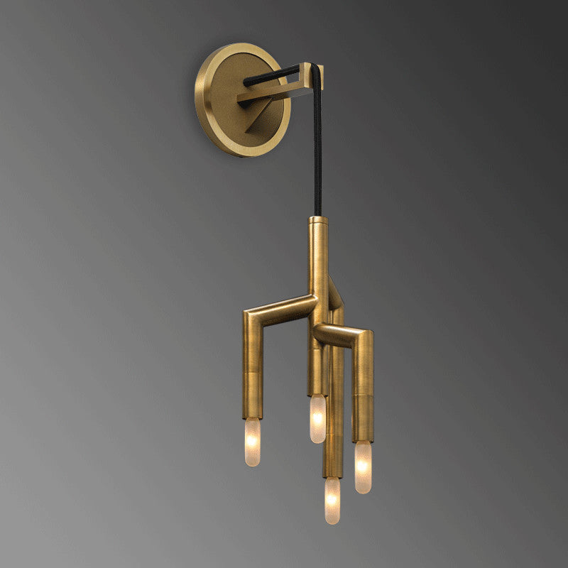 Industrial Copper Strip Pendant 4-Light Wall Sconce Lamp