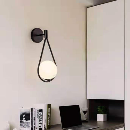Scandinavian Glass Ball Oval Ring 1-Light Wall Sconce Lamp