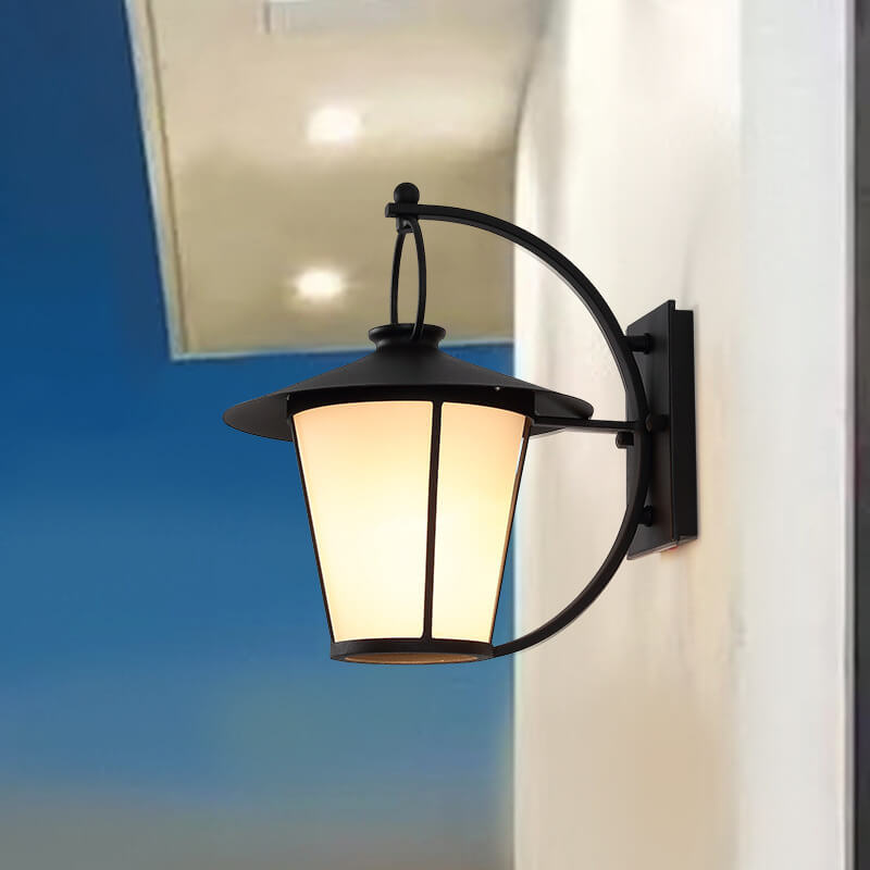 Glass Outdoor Patio Aisle 1-Light Wall Sconce Lamp
