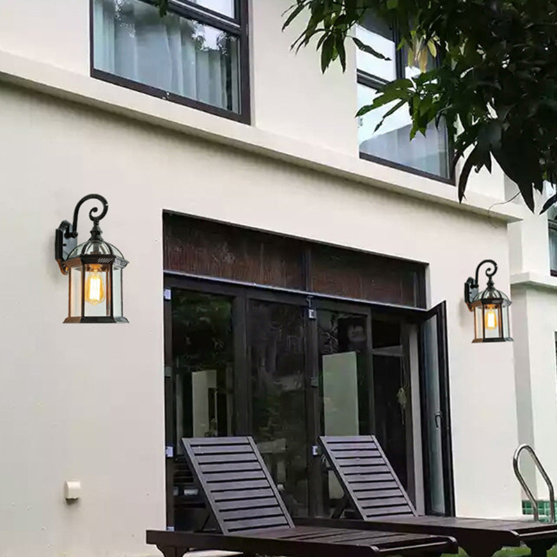 Waterproof Glass Hexagonal Prism 1-Light Wall Sconce Lamp