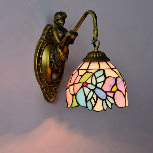 Tiffany Mermaid Hardware Lamp Arm 1-Light Wall Sconce Lamp