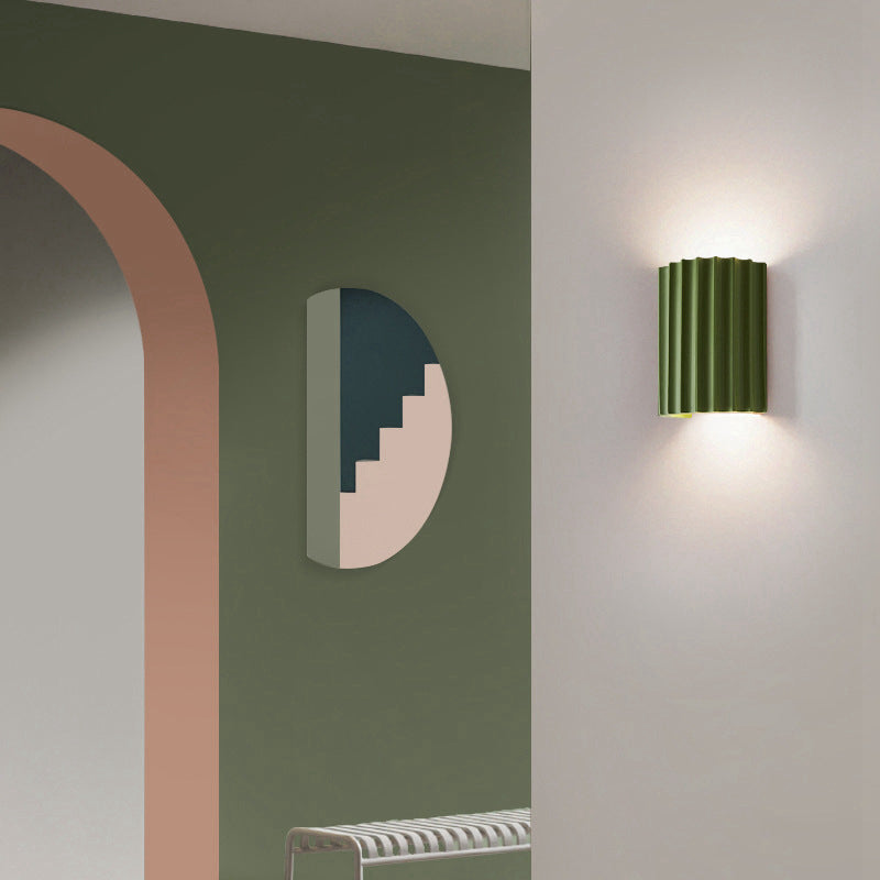 Half Vertical Stripe Resin 2-Light Wall Sconce Lamp