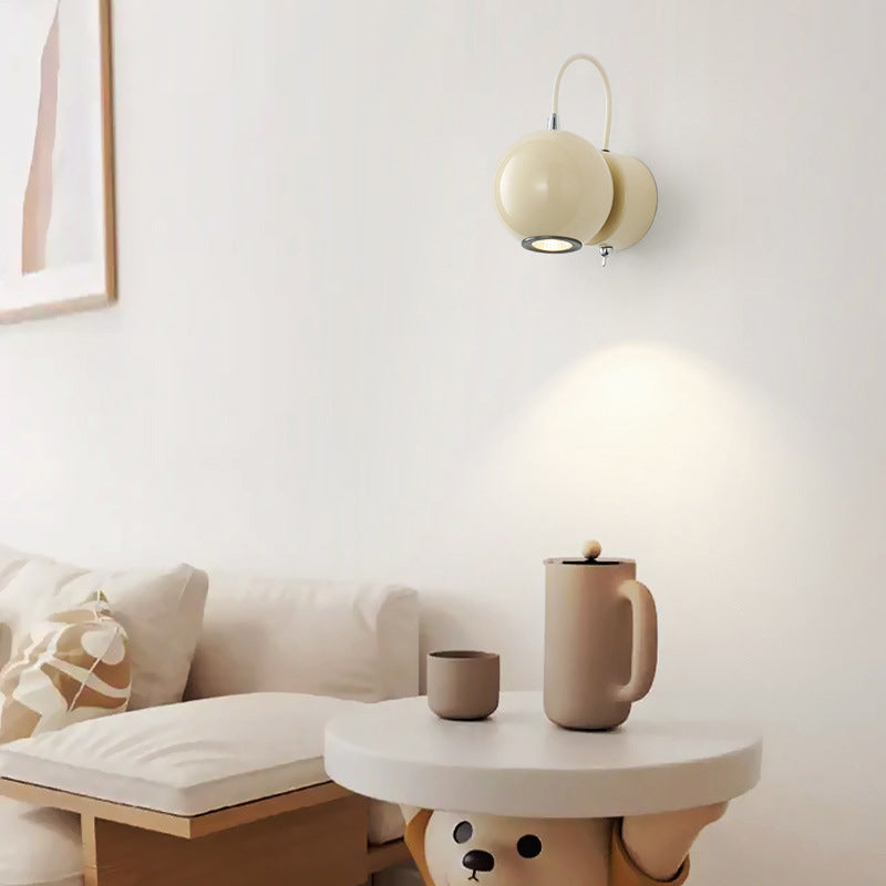 Scandinavian Sphere Cylinder Iron LED Wall Sconce Lamp